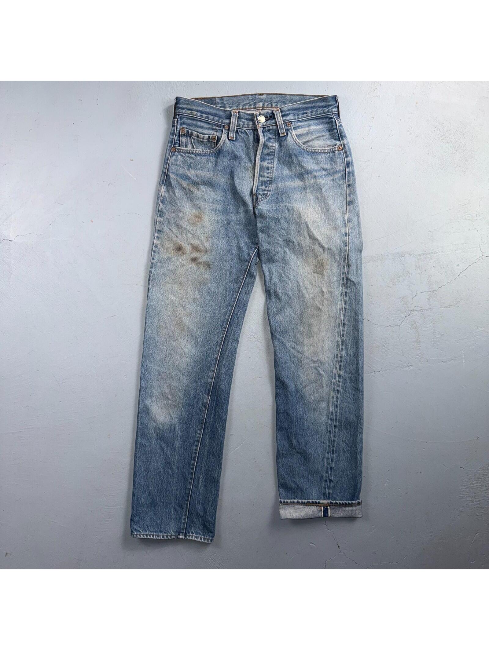 Levis 501 Vintage 80s Redline Selvedge Usa Xx Jeans Light Wash 30x34 Act 28x29